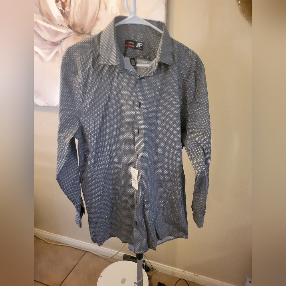 J. Ferrari men's black/grey button down size large